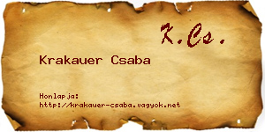 Krakauer Csaba névjegykártya
